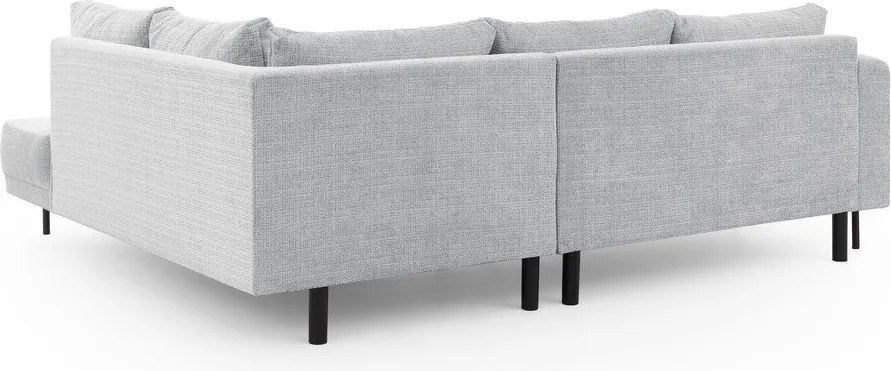 Colțar gri deschis cu tapițerie din chenille (cu colț pe partea dreaptă/în formă de ”L”) Mauris – Ropez