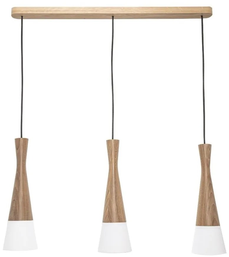 Lustra suspendata din lemn design modern Cone maro