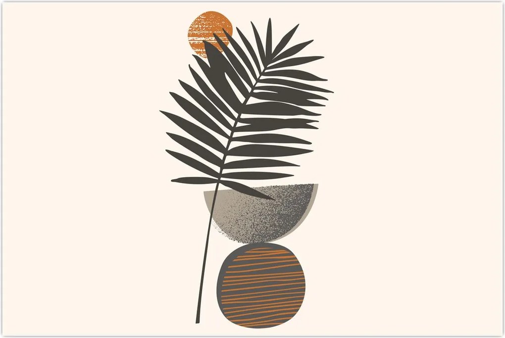 Tablou - Abstracție cu frunze de palmier (90x60 cm)