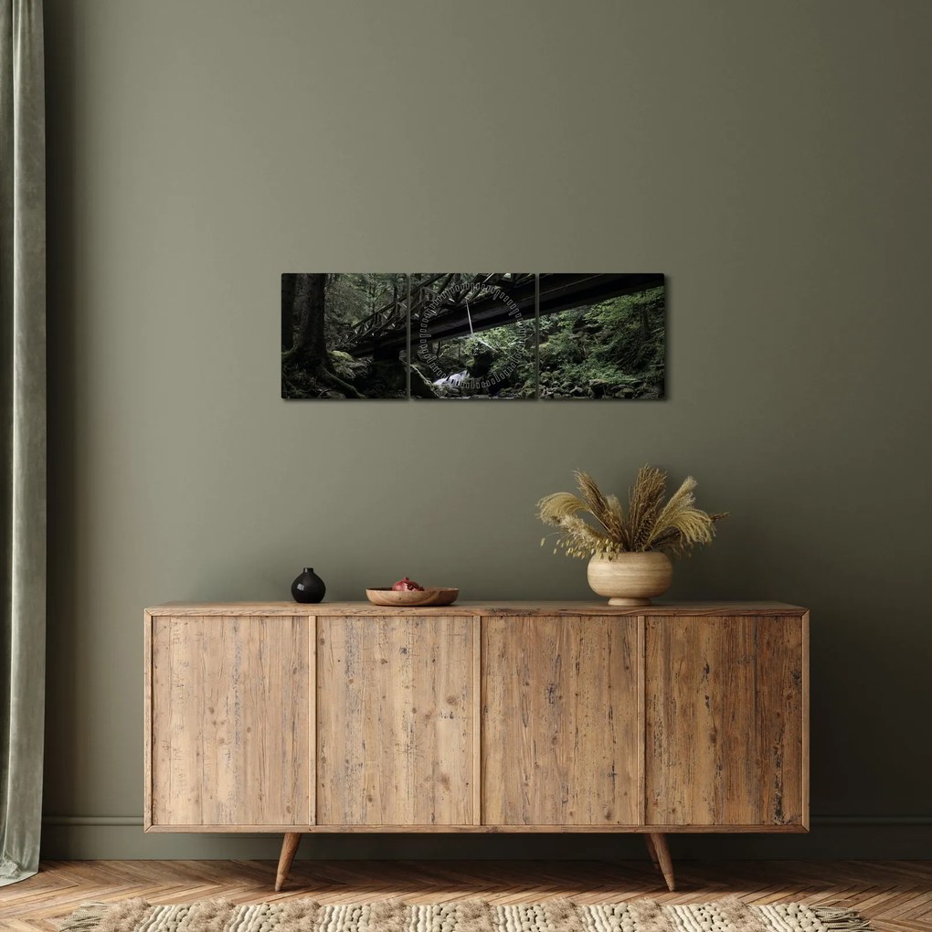 Tablou din pădurea neagră (cu ceas) (90x30 cm)