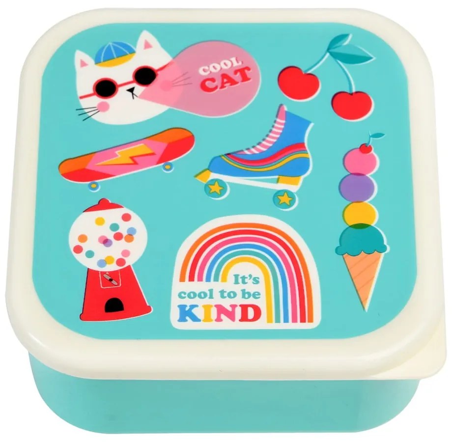 Cutii de gustări pentru copii turcoaz 3 buc. Top Banana – Rex London