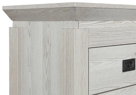 Comoda Casablanca Loft Cu 2 Usi Si 3 Sertare Gri Antic, 177 Cm