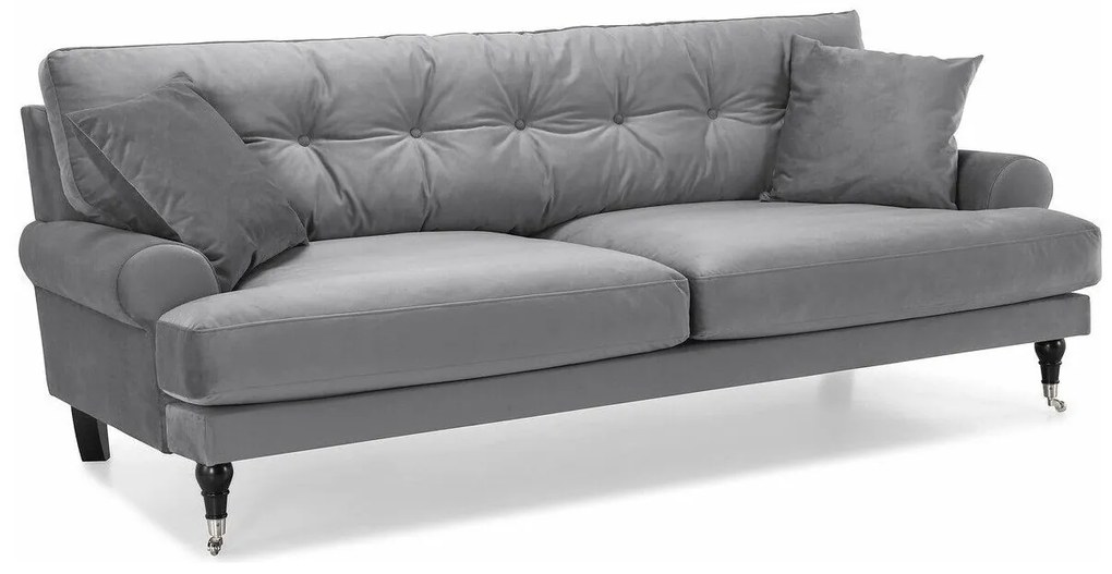 Canapea Seattle E120Numărul de locuri: 3, Gri, 222x100x87cm, Tapiterie, Picioare: Role, Lemn