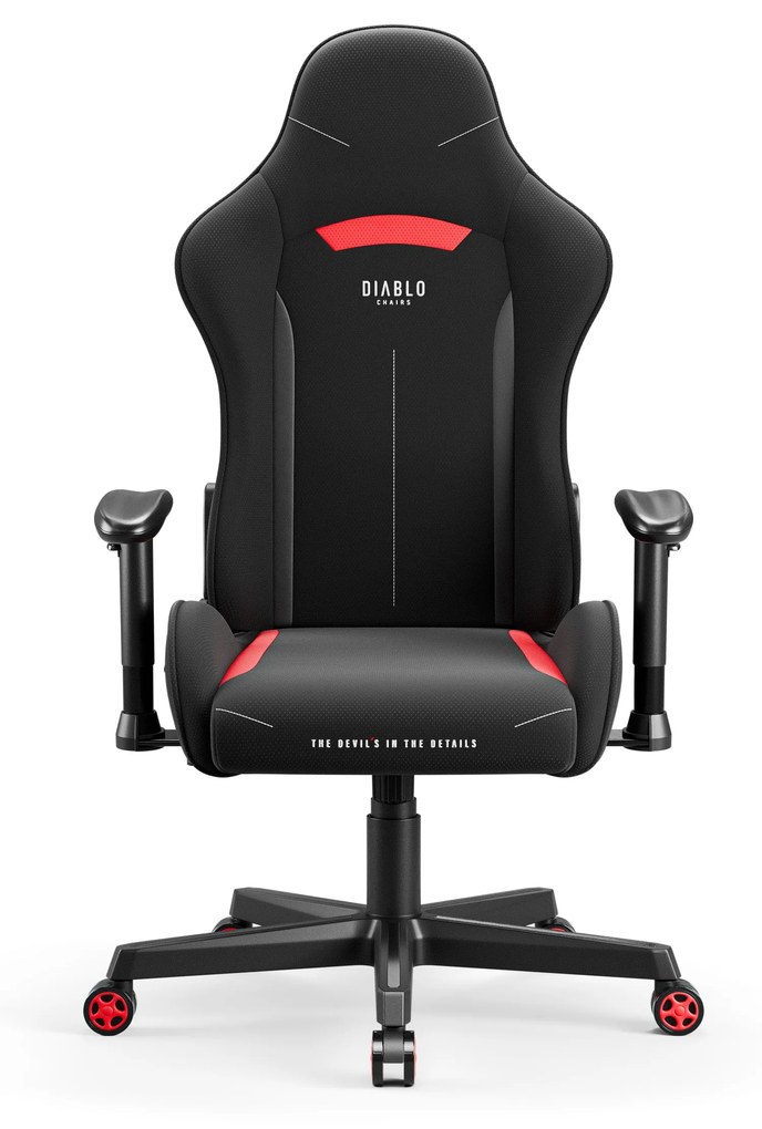 Scaun de gaming pivotant Diablo X-Starter negru și roșu
