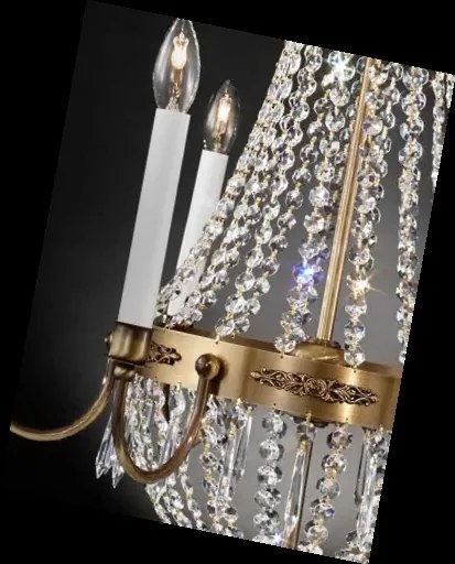 Aplica clasica din alama si cristale Asfour Empire, antique brass