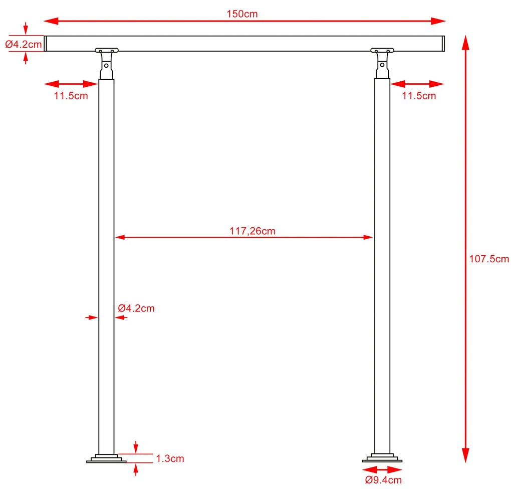 Deuba Balustrada scarii - 150 cm