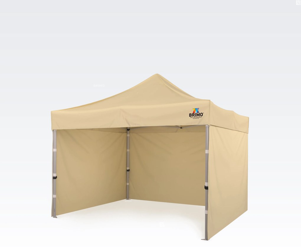 Cort pliant de vânzare din aluminiu 3x3m: Viteză și fiabilitate pentru organizații non-profit și cluburi - cu 3 pereți - Bej