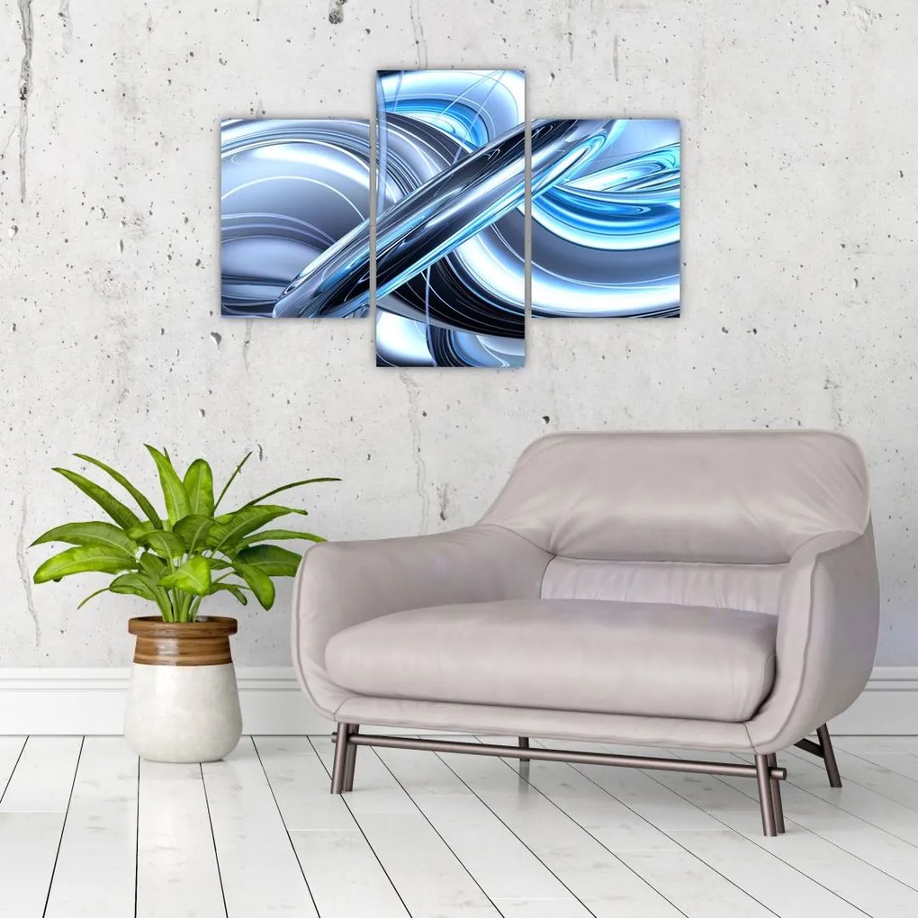Tabloul cu abstracție albastră (90x60 cm)