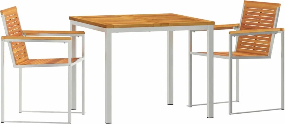 vidaXL Set de masă pentru grădină 3 pcs Maro Lemn Solid de Acacia