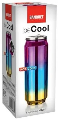 Termos Banquet BE COOL 430 ml, roz-albastru-auriu