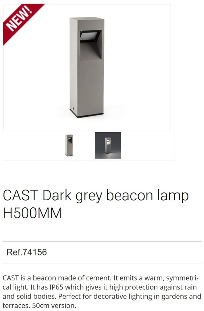 Stalp LED iluminat exterior design modern IP65 CAST H-50cm