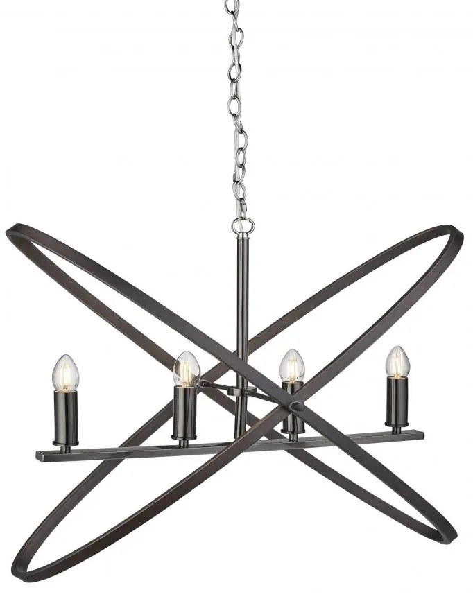 Lustra vintage suspendata design traditional Hoopla 4L Pewter 8244-4PW SRT