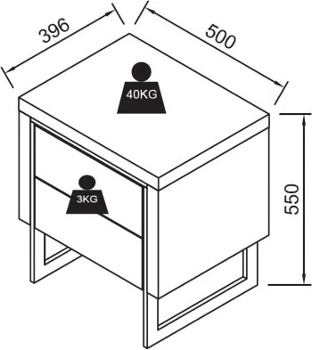 Noptieră ZARINE din stejar