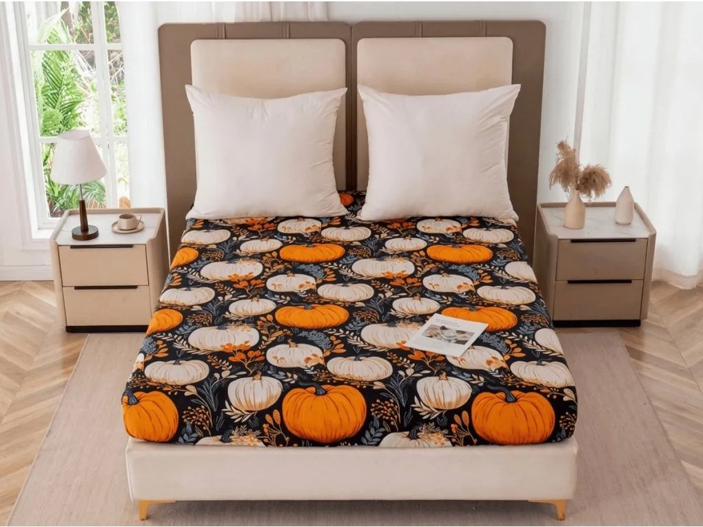Cearsaf din microfibra MAGIC PUMPKIN colorat 180x200 cm
