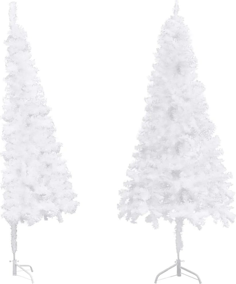 vidaXL Brad de Crăciun artificial, de colț, alb, 240 cm, PVC