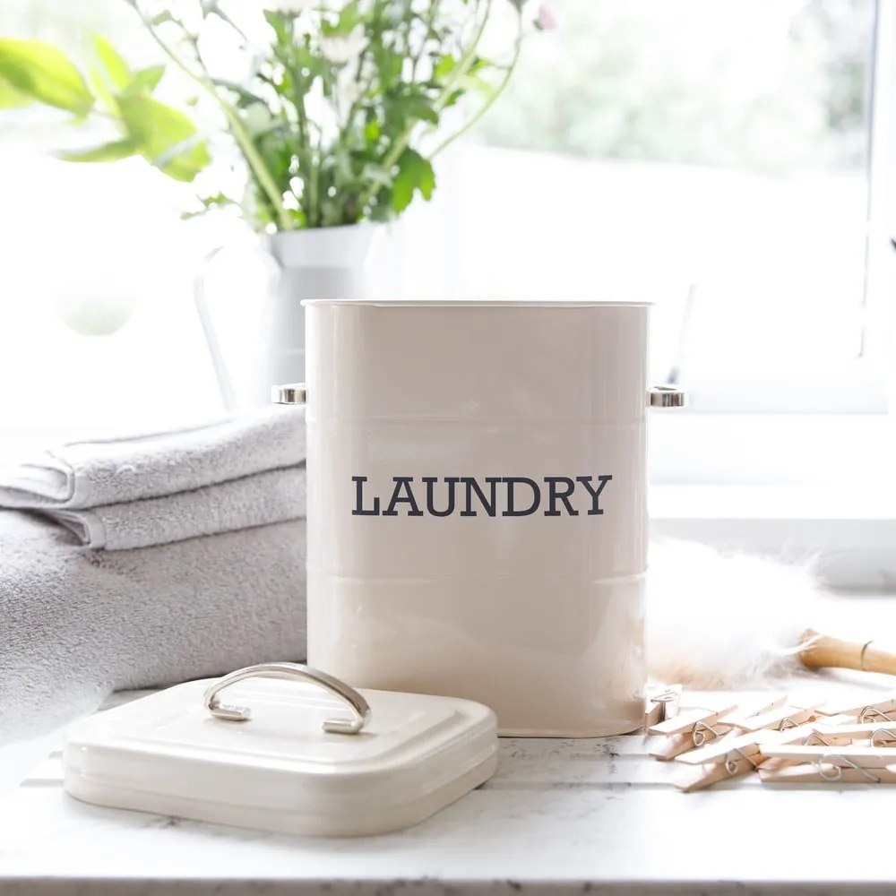 Cutie metalică pentru detergent pudră Kitchen Craft Living Nostalgia, crem