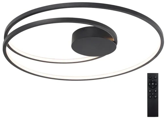 Brilagi - Plafonieră LED reglabilă TWISTER, 105 W, 230 V, Ø100 cm, neagră, cu telecomandă