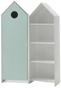 Set 2 Dulapuri pentru Copii Căsuță, Verde Mentă și Alb, (MDF) – CASAMI – Vipack