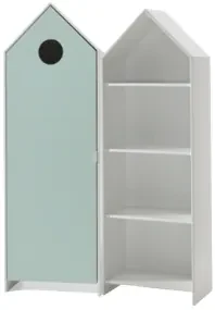 Set 2 Dulapuri pentru Copii Căsuță, Verde Mentă și Alb, (MDF) – CASAMI – Vipack