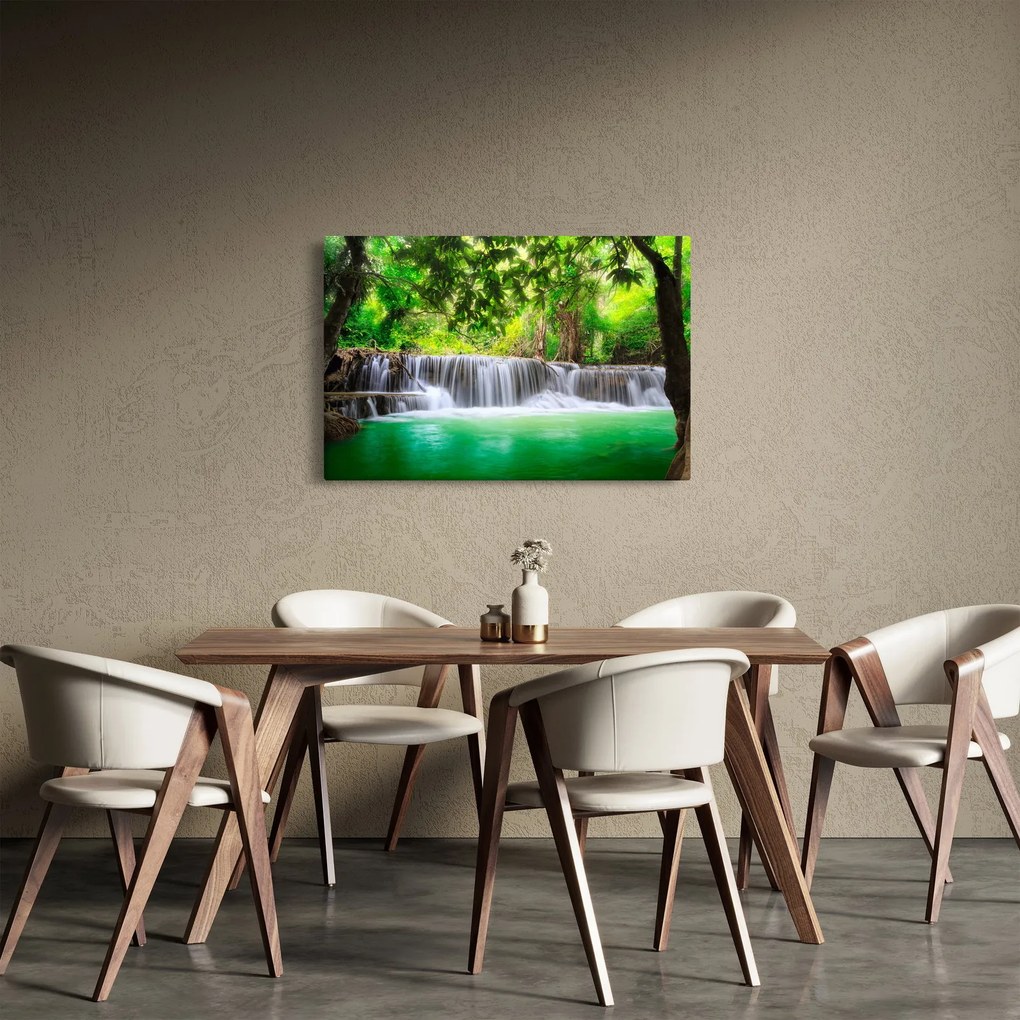 Tablou - cascada din Kanchanaburi, Thailanda (90x60 cm)