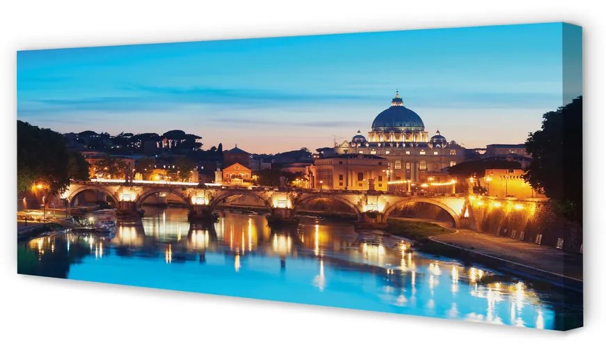 Tablouri canvas poduri fluviale Roma Sunset