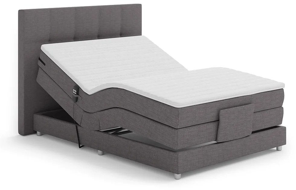 Pat electric reglabil, arcuri, gri, 120x200, MURKO NEW