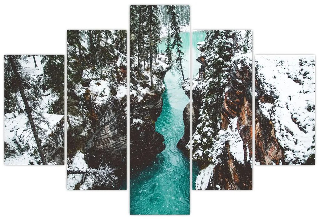 Tablou - râul de munte iarna (150x105 cm)
