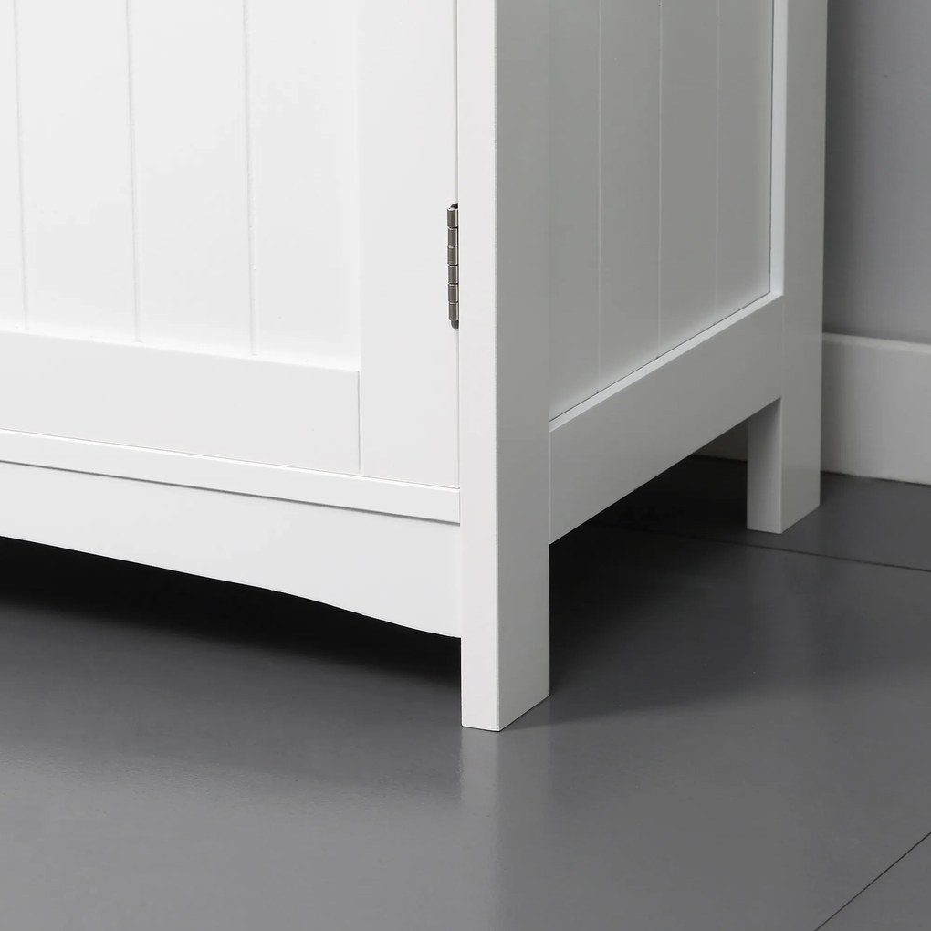 kleankin Mobilier Sub Lavoar Baie cu 2 Usi din MDF, 60x33x60cm, Gri si Alb | Aosom Ro