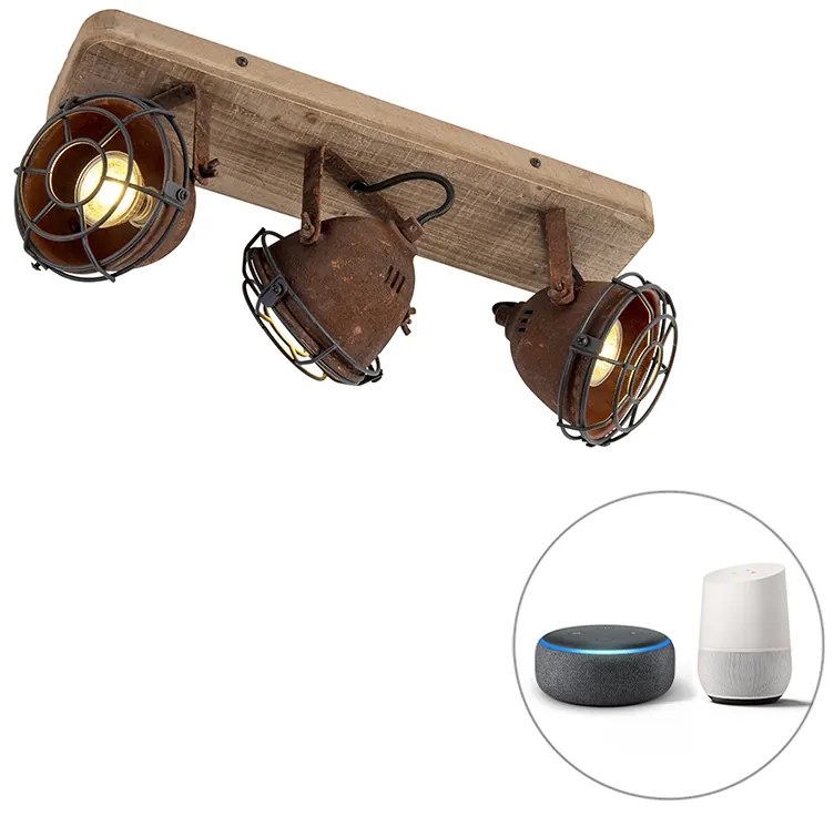 Spotlight inteligent maro ruginiu inclinabil inclusiv 3 WiFi GU10 - Gina