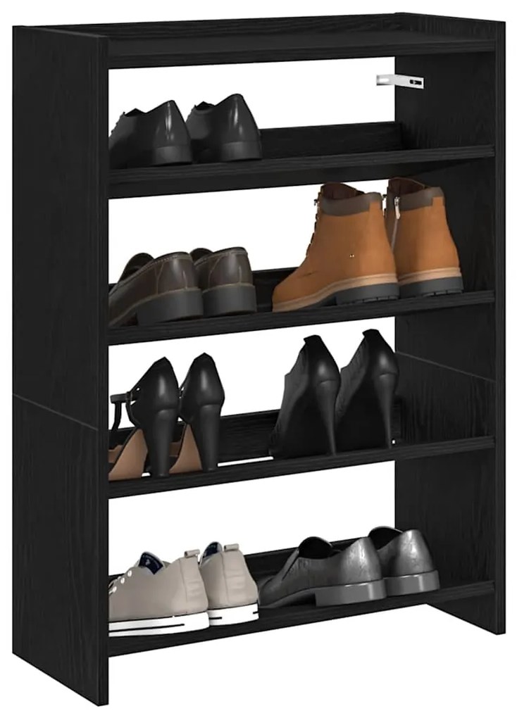 vidaXL Pantofar, negru, 60x25x81 cm, lemn prelucrat