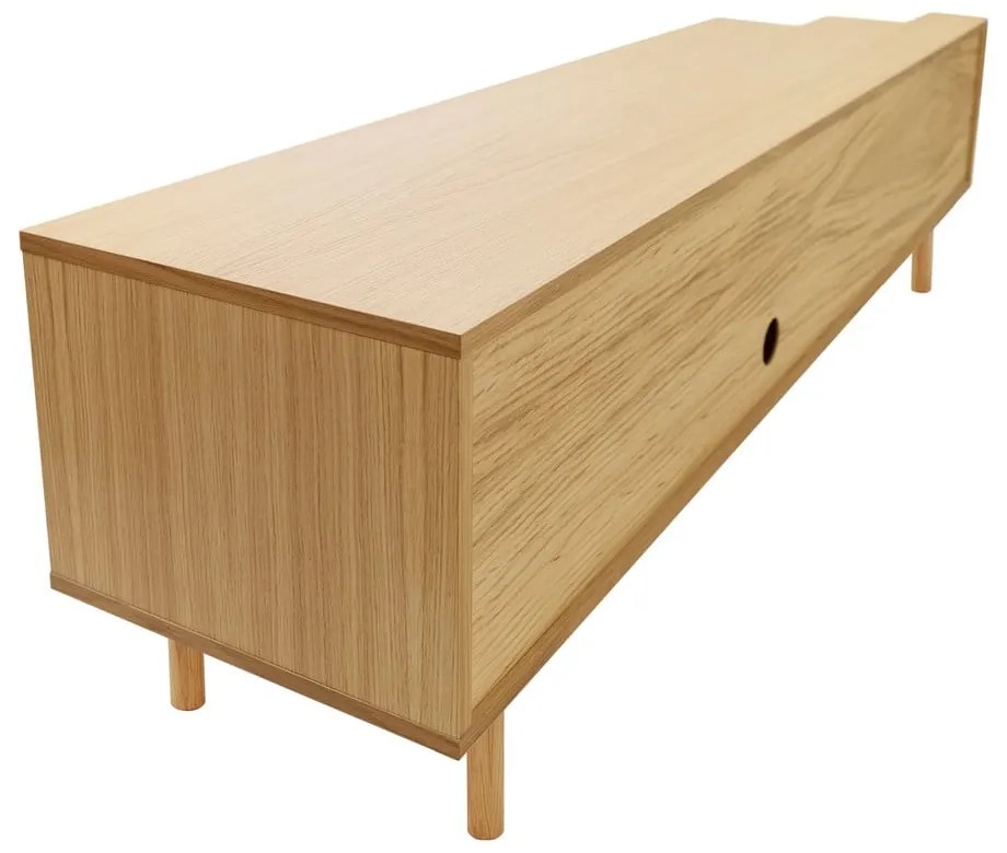 Comodă TV în culoare naturală cu aspect de lemn de stejar 189x50x44 cm Shift – Woodman