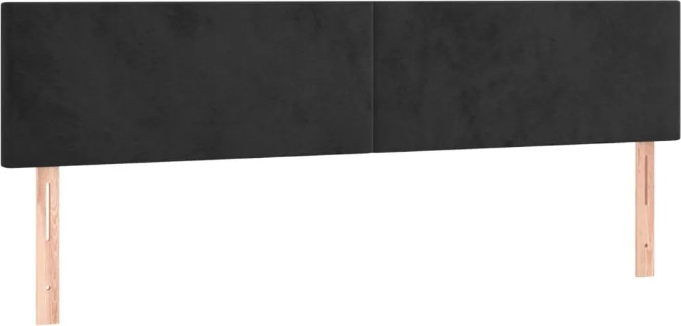 vidaXL Tăblii de pat, negru, 160x5x78/88 cm, catifea