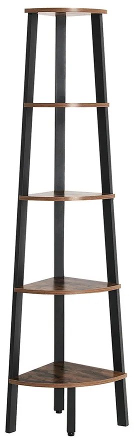 Raft de colț, Negru 37.2x37.2x159cm