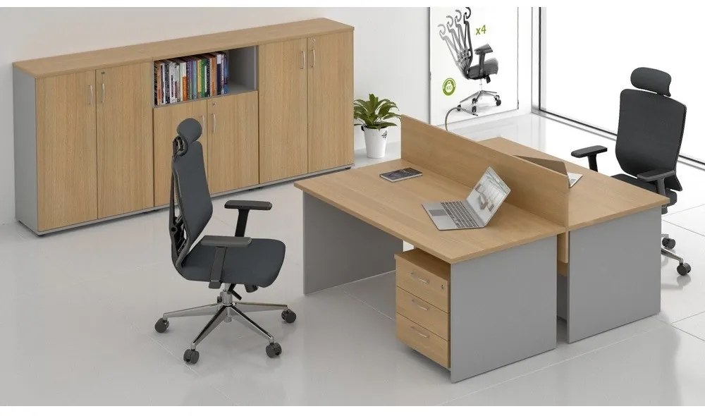 Set mobilier birou Visio LUX 1, stejar