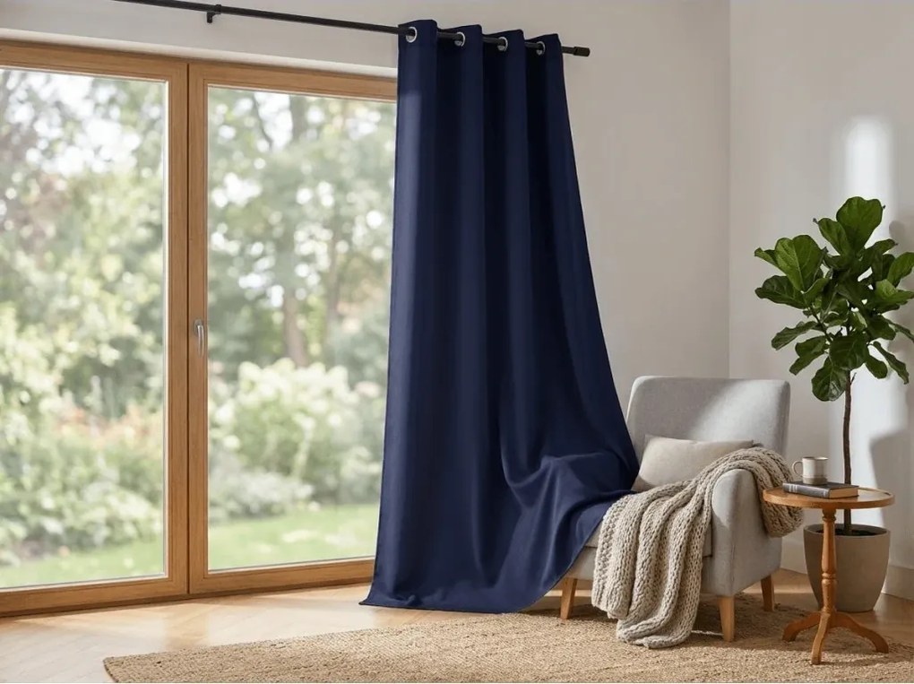 Draperie albastru inchis OXFORD 140x250 cm Agatat: Rejansa