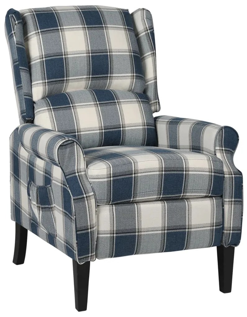 vidaXL Fotoliu extensibil, albastru, material textil