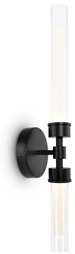 Aplica LED de perete design modern Stelo negru, transparent
