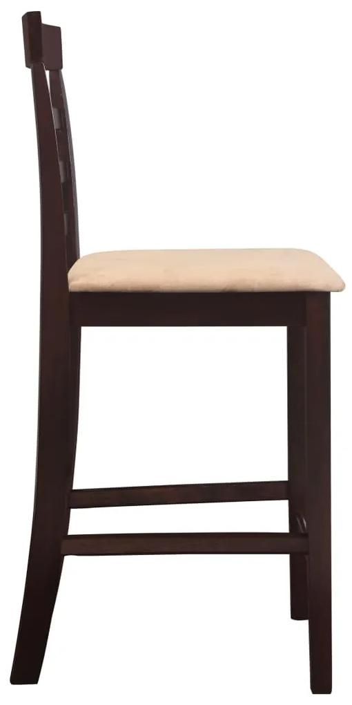 Set masa si 4 scaune de bar din lemn, alb Maro, 5