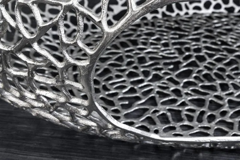 Masuta de cafea design frunza Organic 120cm argintiu