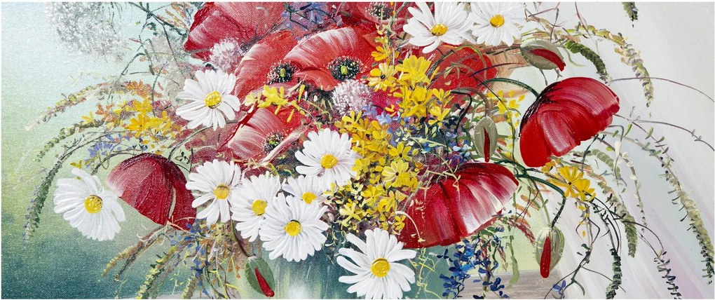 Tablou - Vază cu flori sălbatice (120x50 cm)