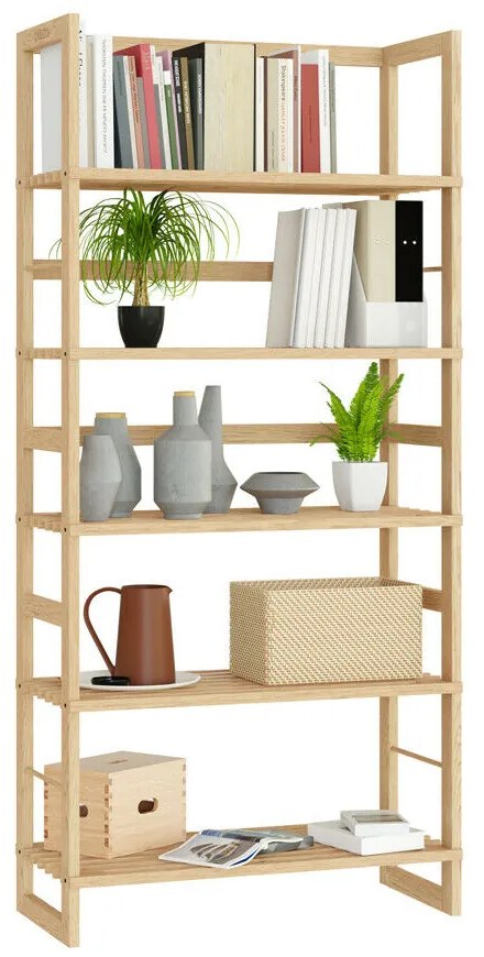 Raft de lemn ÖLAND, 58x27x136cm, 5 polițe, maro Casaria