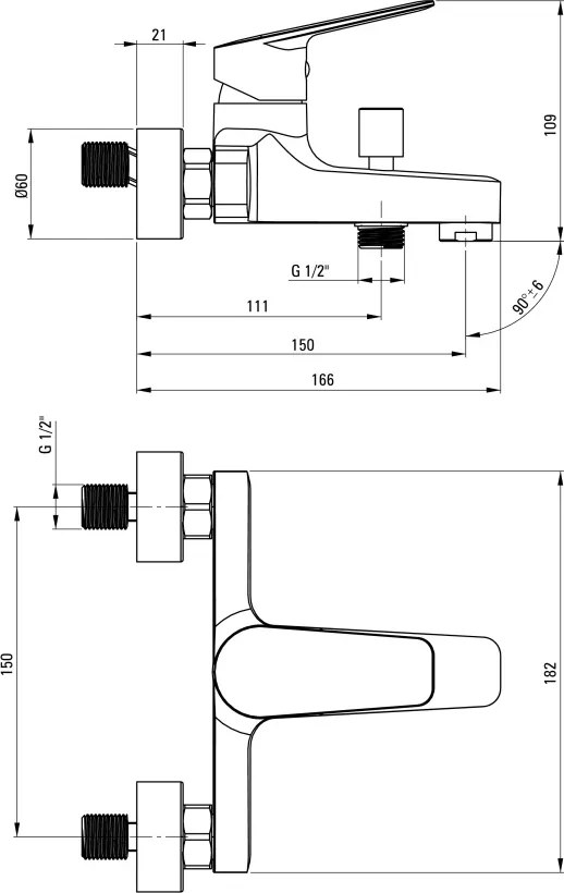 JASMIN Baterie pentru cadă, montare pe perete Finisaj: Negru BGJ_N10M