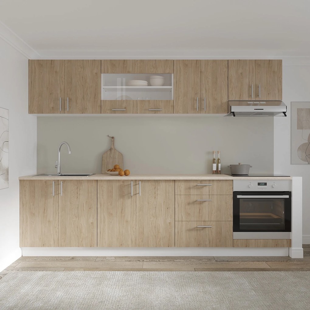 Corp Superior Karo, 2 Usi, Lemn Natural/Alb, 60 x 30 x 60 cm
