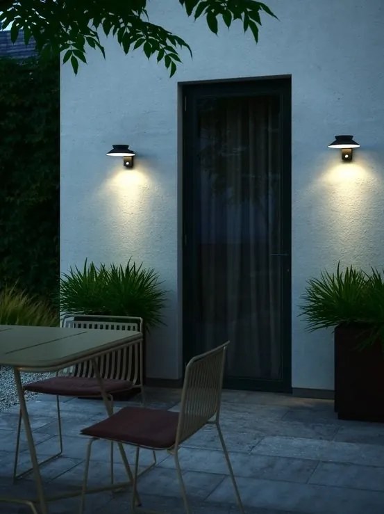 Aplica LED solara de exterior cu senzor de miscare IP44 Justina negru