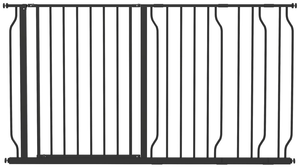 PawHut Barieră de siguranță barieră pentru animal de companie lungime reglabilă dim. 145L x 76H cm negru | Aosom Romania