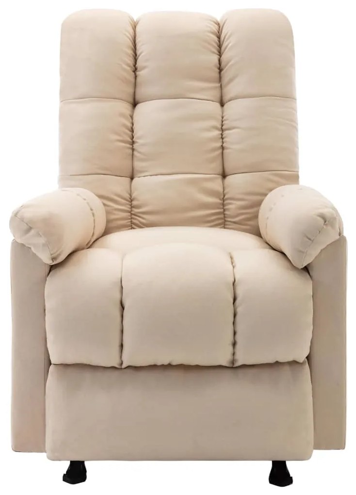 321409 vidaXL Fotoliu rabatabil, crem, material textil