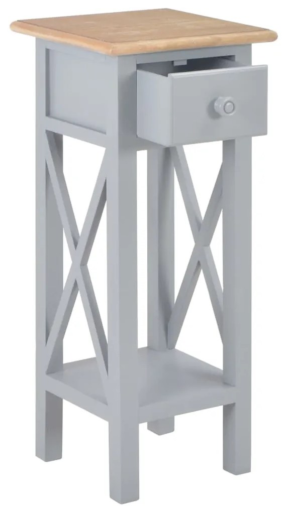 280058 vidaXL Masă laterală, gri, 27 x 27 x 65,5 cm, lemn