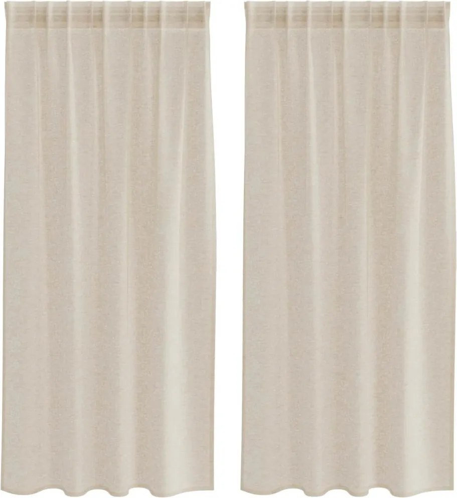 vidaXL Cortină din Voile 2 pcs Nisipiu 175 x 140 cm Poliester