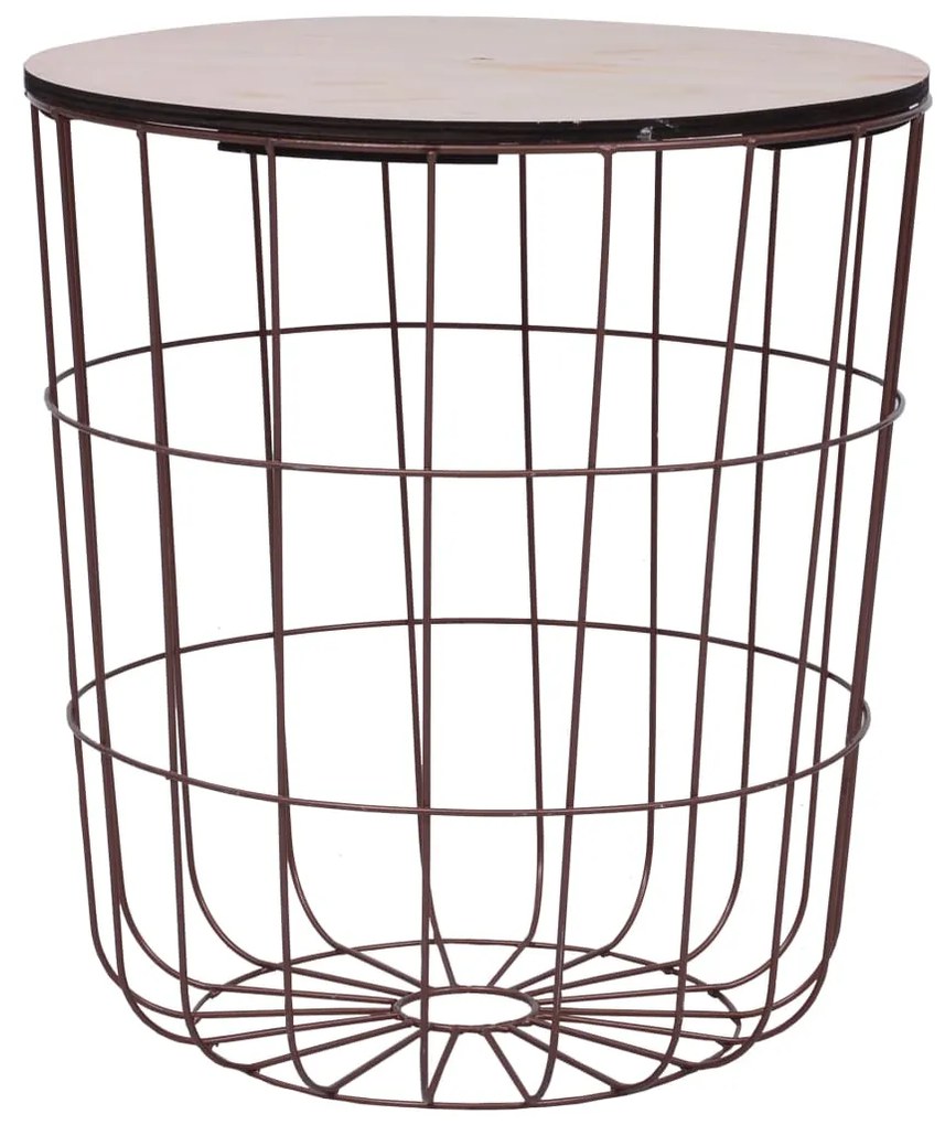 287649 vidaXL Măsuță de cafea, arămiu, Ø 39,5 cm, MDF