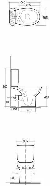 Set vas wc pe pardoseala cu rezervor si capac softclose Rimless Rak Ceramics Morning